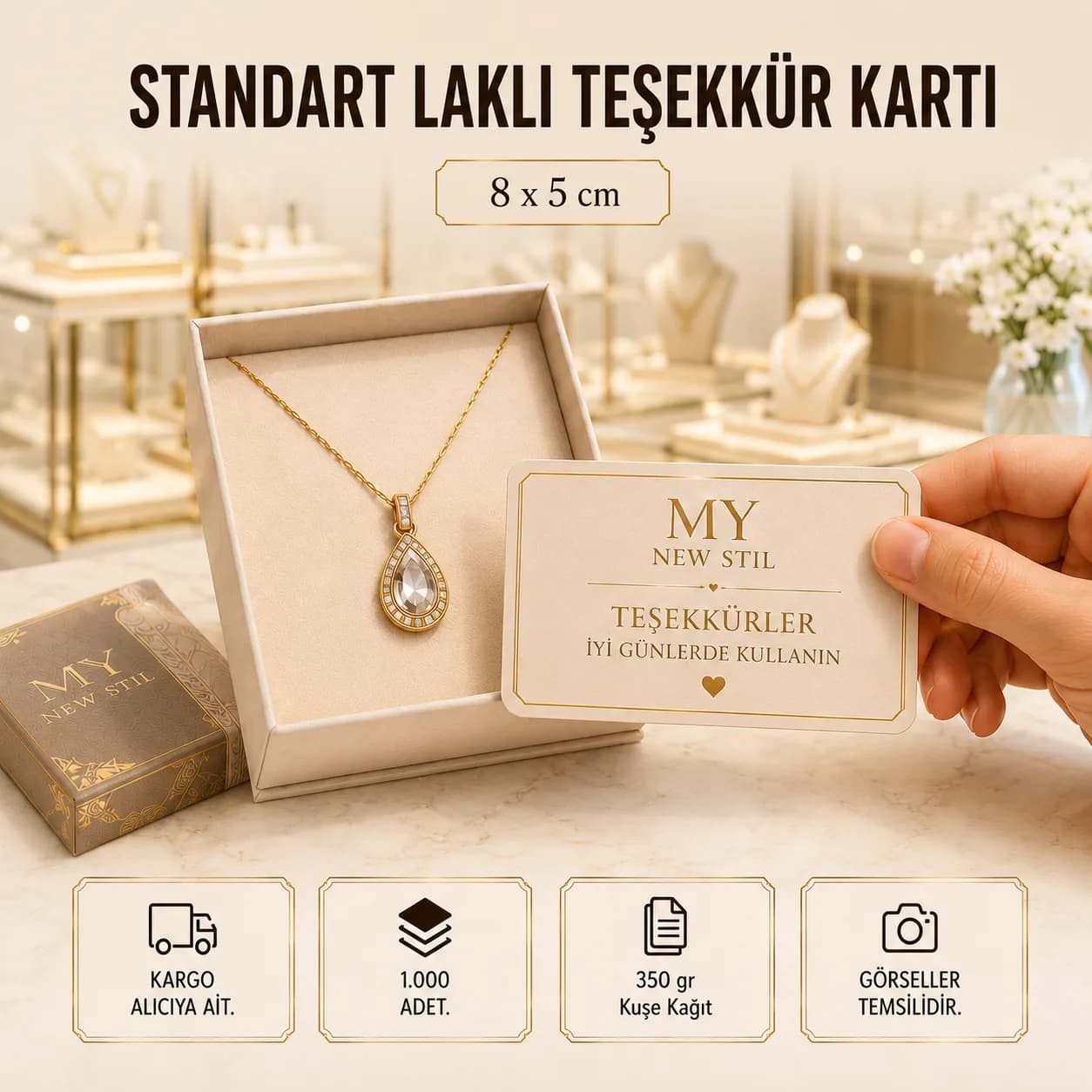 Standart Teşekkür Kartı baskı örneği 1